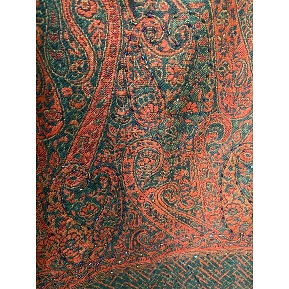 Nouveaux Vintage Skirt  Straight Pencil Lined Beads Paisley - Picture 3 of 10